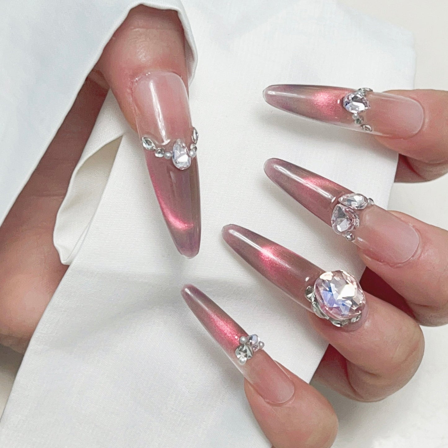 GlimmyGo Peach Blossom Glitter Press-On Nails