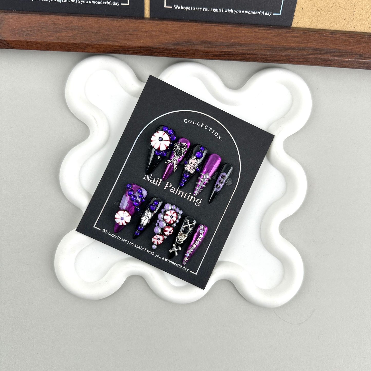 GlimmyGo Trouble Maker Halloween Press On Nail Purple