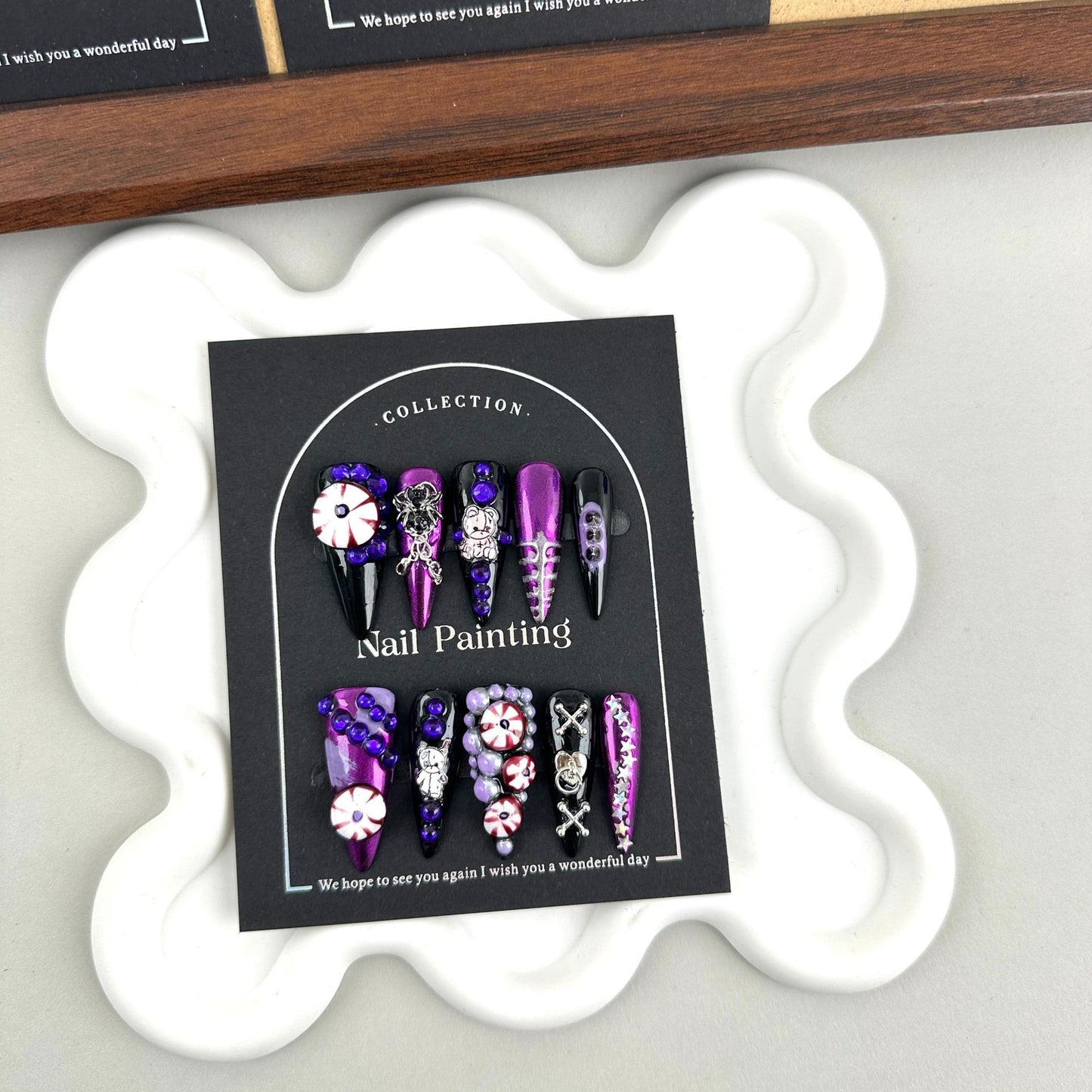 GlimmyGo Trouble Maker Halloween Press On Nail Purple
