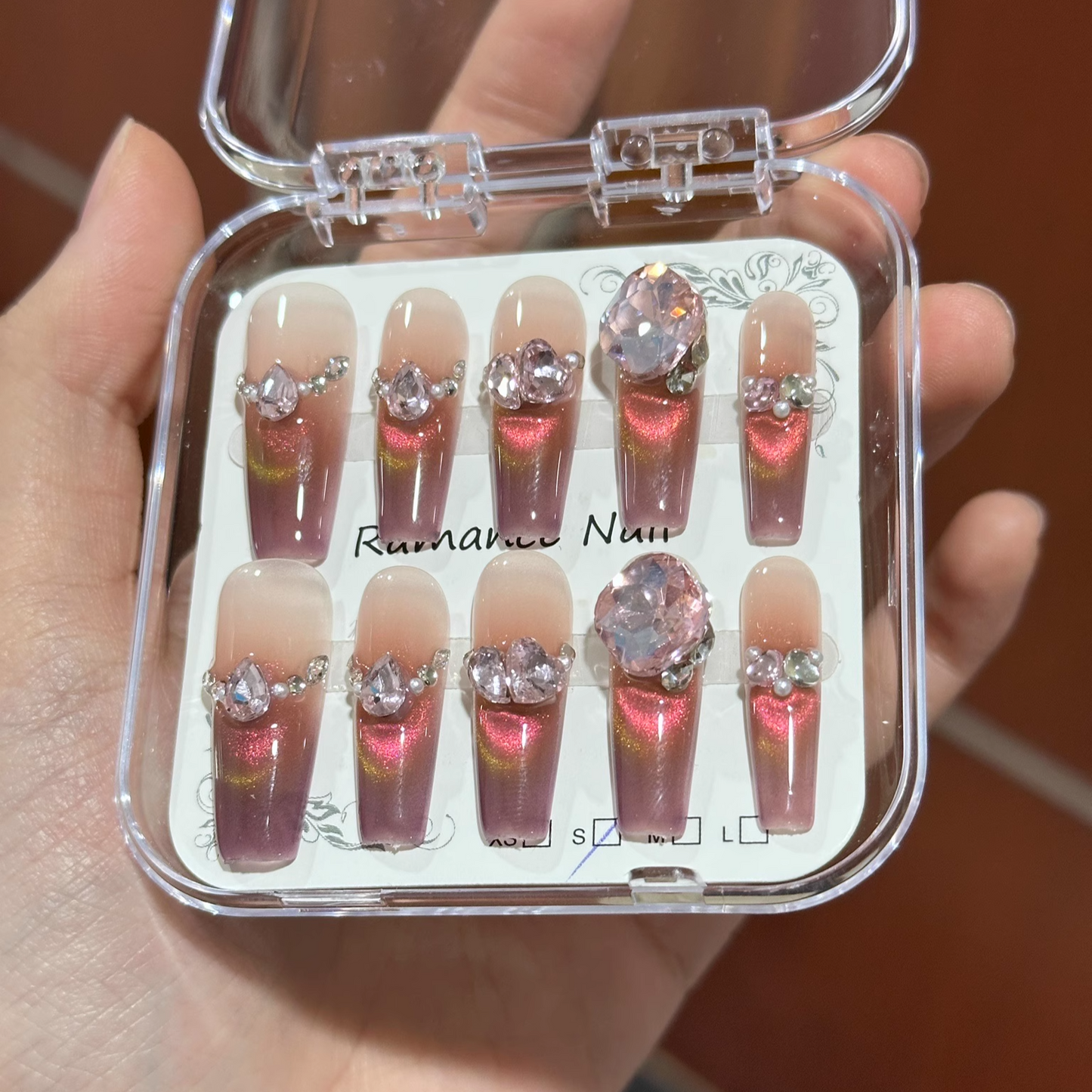 GlimmyGo Peach Blossom Glitter Press-On Nails