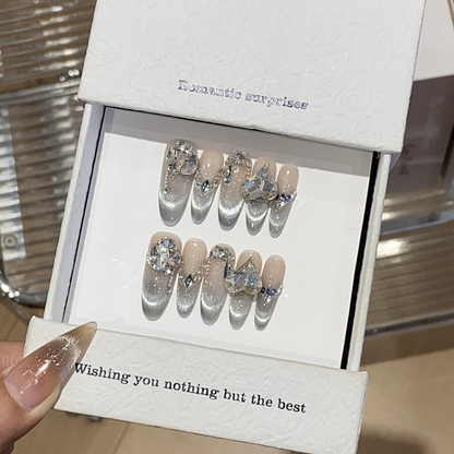 GlimmyGo Covered in Silver Press-on Nails