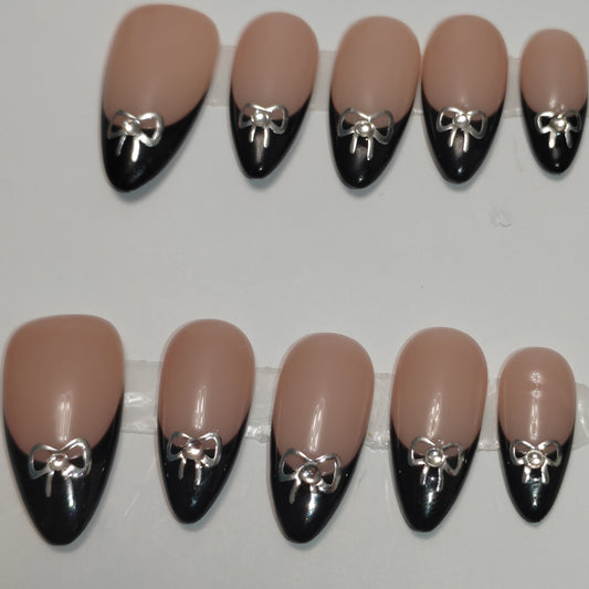 Uñas postizas de diamante morado hechas a mano