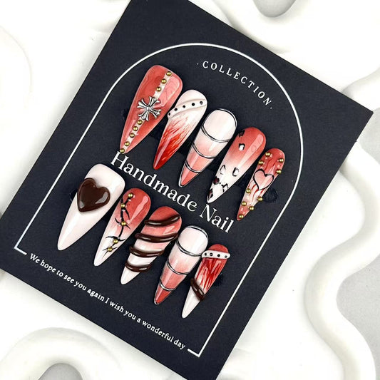 GlimmyGo Blood Redemption Handcrafted Press On Nails