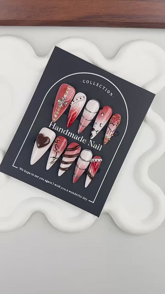 GlimmyGo Blood Redemption Handcrafted Press On Nails